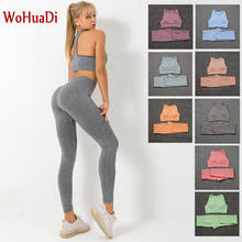 WOHUADI 2021 Sportswear Women's Clothing Seamless Sport Bra Set Gym Workout Yoga Suit Fitness Vest High Waist Leggings Female 2024 - buy cheap