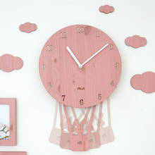 Relojes de pared de cartón rosa para niños, relojes de globo únicos para el hogar, sala de estar, Bar, decoración, regalos para niños, 4 colores 2024 - compra barato