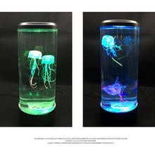 Fantasy USB/Battery Powered Jellyfish Water Tank Aquarium LED Lamp Color Changing Bedside Lava Night Light for Home Bedroom Deco 2024 - buy cheap
