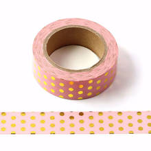 New 1PC 15mm*10m Foil Dot Masking Tape Washi Adhesive Stationery Decorative DIY Cute Cartoon Scrapbooking Paper dot tape 2024 - buy cheap