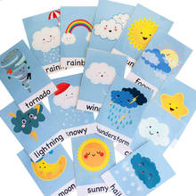 Kids Weather Flash Cards Learning Toys English Cards Weather Cognitive Learning Educational Toys Waterproof Cards Teaching Aids 2024 - buy cheap