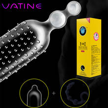 VATINE Dual Beads Dotted Condoms Delay Ejaculation Natural Latex Ultra Thin G-spot Stimulator Adult Sex Products 2024 - buy cheap
