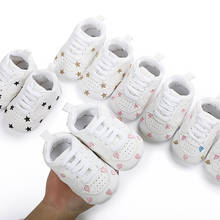 2020 Baby Shoes Newborn Boys Girls Stars First Walkers Kids Toddlers Lace Up PU Leather Soft Soles Sneakers 0-18M 2024 - buy cheap