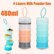 4 Layer 18.5cm Detachable Baby Food Storage Box 480ml Essential Cereal Milk Powder Boxes Portable Toddle Kids Milk Container 2024 - buy cheap