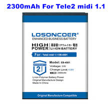 0 цикл 100% новый LOSONCOER 2300 мАч фотоаккумулятор большой емкости для Tele2 midi 1,1 фотоаккумулятор EB 4501 EB4501 2024 - купить недорого