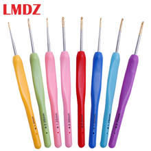 LMDZ 8Pcs/Set Multicolor Plastic Handle Aluminum Crochet Hooks Knitting Needle Set 1mm-2.75mm Yarn Sweater Weave Craft Tools 2024 - buy cheap