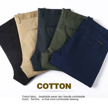 Calças casuais masculinas clássicas em 4 cores, calças casuais, da moda, regular, calças de algodão cáqui, de marca, verde 2024 - compre barato