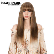 Straight Human Hair Wigs With Bangs Full Machine Made Wigs Colored P4/27/30 Long Wigs Brazilian Remy Hair Blonde Wig 2024 - buy cheap