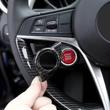 Car Accessories ABS Plastic Carbon fiber Style for Alfa Romeo Giulia 2017-2018 Interior Start Engine Stop Cover Trim 2024 - buy cheap