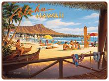 Винтажный Гавайский металлический постер табличка винтажный жестяной знак Настенный декор 12x8 дюймов 2024 - купить недорого