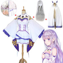 Emilia Dress Re Zero Cosplay Sets Wig Women Cosplay Dress Cosplay Emilia Costume Anime Cosplay Halloween Party costumes Wig 2024 - buy cheap