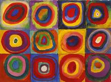 100% handmade Oil Painting reproduction on linen canvas,Farbstudie Quadrate by Wassily Kandinsky,Free Shipping,Museam Quality 2024 - buy cheap