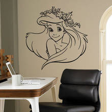 Decalque De Vinil parede Pequena Sereia Bonita Adesivo de Parede Interior Home Crianças Quarto Decoração Do Berçário Da Parede Dos Desenhos Animados Da Menina Projeto S514 2024 - compre barato