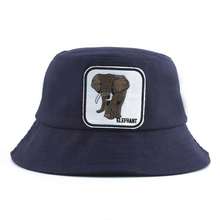 Панама в стиле хип-хоп для мужчин и женщин, модная шапка с вышивкой слона, с животными, рыбалка, шляпа для повседневной носки от солнца 2024 - купить недорого