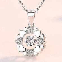 Creative Heart-shaped Snowflake Pendant Necklace Exquisite Crystal Zircon Women's Wedding Jewelry Romantic Valentine's Day Gift 2024 - buy cheap