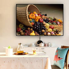 Cuadro de frutas y verduras para decoración del hogar, suministros de cocina, carteles escandinavos, impresiones, Cuadros, imagen artística de pared para sala de estar 2024 - compra barato