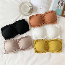 5 Colors Girls Strapless Bra Women's Stretchy Wrap Tube Top Bandeau Cropped Tanks Intimates Tops For Female 2020 Summer 2024 - купить недорого