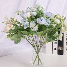 1 Bouquet Artificial flower silk Tea rose cheap fake  flower DIY family wedding decoration indoor vase Desktop decoration garden 2024 - buy cheap