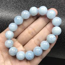 12mm Natural Blue Aquamarine Bracelet For Woman Lady Man Stretch Round Beads Crystal Healing Gemstone Fashion Jewelry AAAAA 2024 - buy cheap