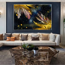 Pintura en lienzo de pluma de perla, Arte Abstracto nórdico, carteles de pared, impresiones, imágenes de pared para sala de estar, decoración del hogar 2024 - compra barato