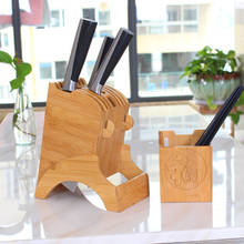 Geetest suporte de faca de cozinha de madeira, tesouras de bambu, hashis, prateleira de armazenamento, estante de bloco de faca, acessórios organizadores 2024 - compre barato
