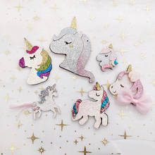 10pcs/lot Glitter christmas unicron Appliques for DIY hair clip  Accessories Craft Handmade Decoration 2024 - buy cheap