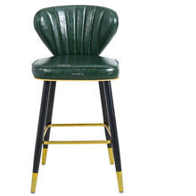 Скандинавский барный стул, современный минималистичный стул золотого/черного цвета из искусственной кожи/бархата, роскошный барный стул, светильник 2024 - купить недорого