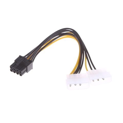2x4-Pin Molex LP4 до 8-Pin PCI Express Видеокарта PSU кабель адаптера питания C90F 2022 - купить недорого