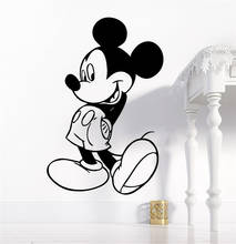 Adesivo de parede do mickey mouse com desenhos animados, decoração de quarto, acessórios da disney para parede, decalques de vinil, mural de arte, posteres diy 2024 - compre barato