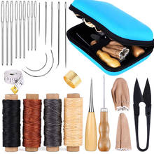 LMDZ Leather Working Tools and Supplies, Leather Working Kit with Large-Eye Stitching Needles,Waxed Thread, Leather Sewing Tools 2024 - buy cheap