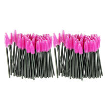 100pcs/lot Make Up Brush Pink Synthetic Fiber One-Off Disposable Eyelash Brush Mascara Applicator Wand Brush Dec 2024 - buy cheap