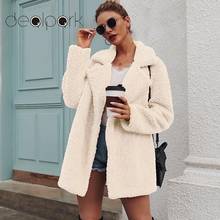Women Faux Fur Coat Long Teddy Jacket Warm Fleece Long Sleeves Notched Lapel Collar Vintage Furry Overcoat Outwear Plus Size 3XL 2024 - buy cheap