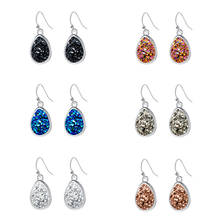 Trendy Shiny Water Drop Nature Stone Drop Earrings Teardrop Drusy Earrings For Women Gift 2024 - buy cheap