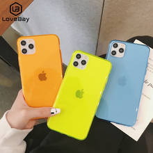 Прозрачный чехол Lovebay для iPhone 11 Pro Max, XR, X, XS Max, 7, 8, 6, 6S Plus, мягкий однотонный ТПУ чехол-накладка флуоресцентного цвета 2024 - купить недорого