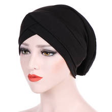 Muslim Women Stretchy Under Hijab Caps Islamic Wrap Forehead Cross Turban Bonnet Musulman Femme Underscarf Cap Inner Hijabs 2024 - buy cheap