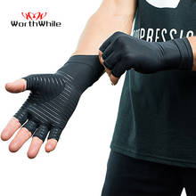 WorthWhile 1 Pair Arthritis Compression Gloves for Women Men Joint Pain Relief Half Finger Brace Therapy Wrist Support Anti-slip 2024 - buy cheap
