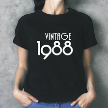 Vintage 1988 Letters Print T-shirt Women Clothes Harajuku Casual Cotton Tee Shirt Femme Summer Plus Size 0-Neck T-Shirts Tops 2024 - buy cheap