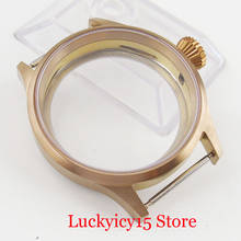 43mm Bronze Coated Hand Winding Watch Case Sapphire Glass Fit ETA 6498 6497 Movement 2024 - buy cheap
