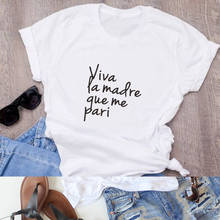 Moda espanhol frase camiseta mujer carta impressão camisetas femininas topos casual verão hipster lady tshirt 2024 - compre barato