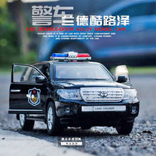 1:24 alta imitação toyota land cruiser polícia carro liga fora de estrada veículo modelo de brinquedo para presentes das crianças 2024 - compre barato