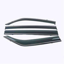Estilo do carro 4 peças guarda chuva janela lateral viseira capa guarnição para mitsubishi pajero montero 2006-2019 v80 v73 v93 v97 2024 - compre barato