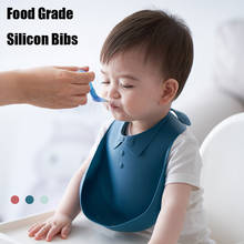 Baberos de silicona de grado alimenticio para bebé, pañuelo sólido impermeable para niño y niña, accesorio para niño 2024 - compra barato