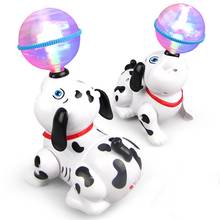 Brinquedo de cachorro robô elétrico, venda quente de brinquedo fofo que pode latir, animais de caminhar, luz 3d para a frente da música, presentes para crianças 2024 - compre barato