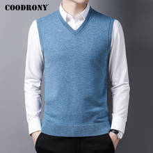 COODRONY Brand Sweater Men Autumn Winter Soft Warm Vest Men Clothing 2020 New Arrival Casual V-Neck Sleeveless Pull Homme C1165 2024 - купить недорого