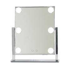 Lâmpada led quadrada dobrável, 6 leds, espelho de maquiagem com luz de preenchimento hd, lâmpada de mesa espelhada princesa europeia