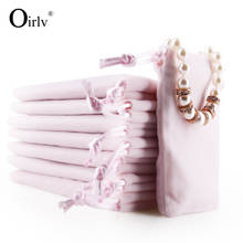 Oirlv 10 PCS/LOT jewellery packing bags with silk ribbon for shop favors velvet gift pouches jewelry packaging 2024 - buy cheap