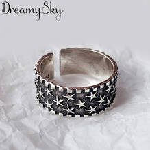 Anéis de estrela vintage para mulheres, anel de dedo ajustável grande, joia estilosa para presente de dia dos namorados 2024 - compre barato