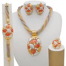 Gold Plating Jewelry Sets African Big Necklace Fine Jewelry Party Women Necklace Dubai Necklace 2024 - buy cheap