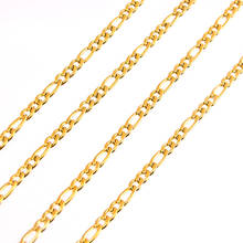 DIY necklace for Women Sell in meter Stainless Steel Figaro Long Chain silver Gold color curb Link Chain Necklace High Quality 2024 - buy cheap