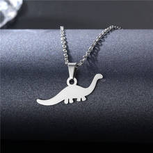 simple Dinosaur Pendant Necklace Unique Stainless Steel Plesiosaur Chain Animal Necklaces Statement Jewelry for Women Girl Gift 2024 - buy cheap